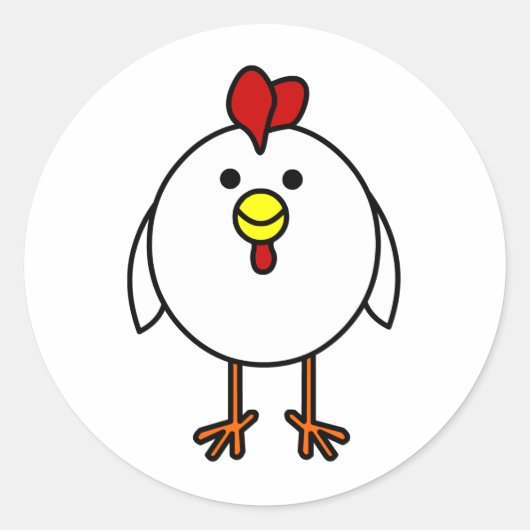 Sticker Rond Beau poulet (Devant)