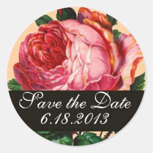 Sticker Rond BEAU ROSE ROSE ROSE ROSE, Enregistrer la date