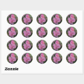 Sticker Rond Beau Roses rose pâle (Feuille)