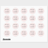 Sticker Rond Beau Script Coeur Romantique Mariage rose (Feuille)