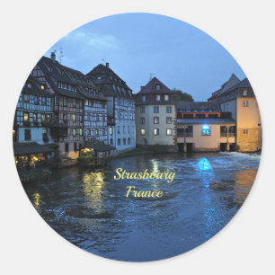Sticker Rond Beau Strasbourg, France (étiqueté)