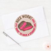 Sticker Rond Beau travail ! Rare D'Avoir Un Étudiant Comme Vous (Enveloppe)