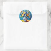 Sticker Rond Beau vase de fleurs (Sac)