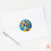 Sticker Rond Beau vase de fleurs (Enveloppe)