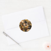 Sticker Rond Beaucoup d'abeilles de miel (Enveloppe)