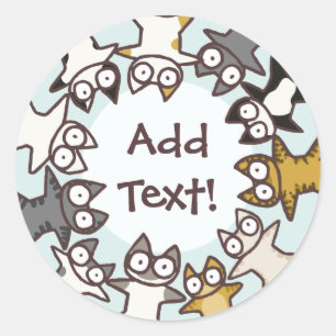 Sticker Rond Beaucoup de chats