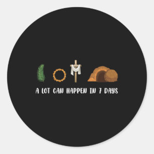 Sticker Rond Beaucoup De Choses Peuvent Se Produire En 7 Jours