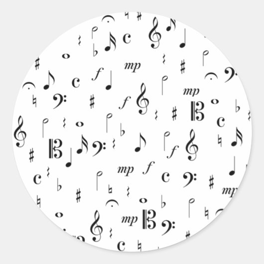 Sticker Rond Beaucoup de musique (Devant)
