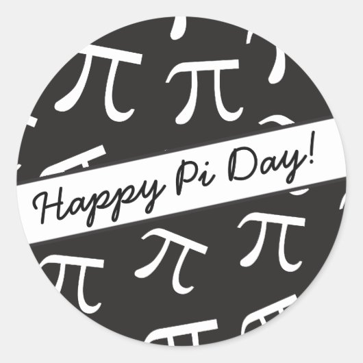 Sticker Rond Beaucoup de Pi - Math - Joyeux Pi Day (Devant)