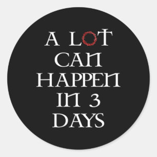 Sticker Rond Beaucoup Peut Se Passer En 3 Jours Floral Retro Vi