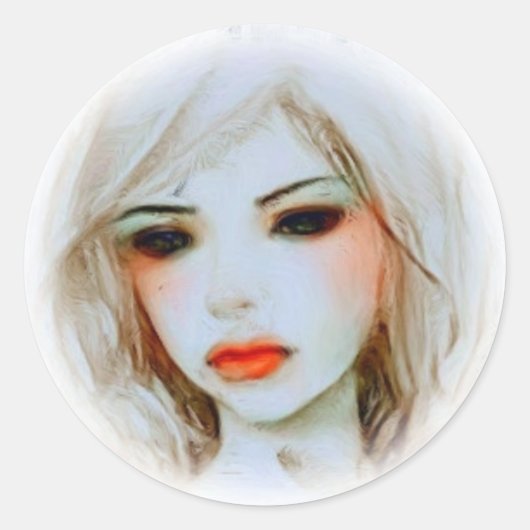 Sticker Rond beauté dans l'huile (Devant)
