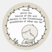 Sticker Rond Beauté de la vie (Devant)