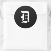 Sticker Rond Beauté en Simplicité, Monogramme noir et blanc (Sac)