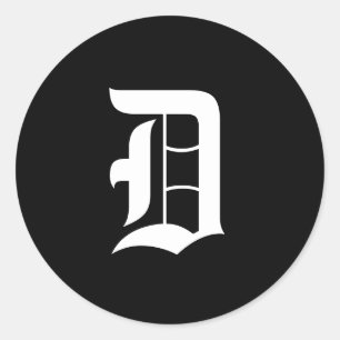 Sticker Rond Beauté en Simplicité, Monogramme noir et blanc