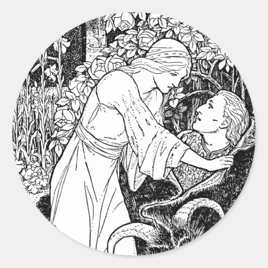 Sticker Rond beauté et bête (Devant)