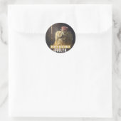 Sticker Rond Beauté et gâteau d'anniversaire de la bête - (Sac)