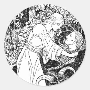 Sticker Rond beauté et la bête
