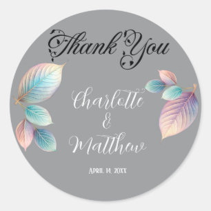 Sticker Rond Beauté Ethérée Soft Tone Whimsical Feuilles Pastel