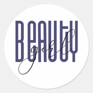 Sticker Rond Beauté fille