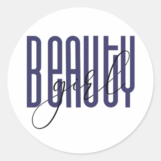 Sticker Rond Beauté fille (Devant)