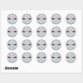 Sticker Rond Beauté Gris Parties scintillant rose Pastel Lashes (Feuille)