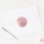 Sticker Rond Beauté Parties scintillant rose (Enveloppe)