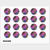 Sticker Rond beauté rose et violet (Feuille)