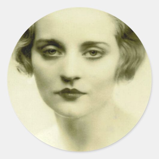 Sticker Rond Beauté sérieuse (Devant)