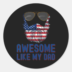 Sticker Rond Beauté stupéfiante Comme Mon Père 4 juillet Patrio