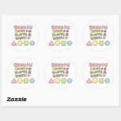 Sticker Rond Beauté Venez dans toutes les formes et tailles Cit (Feuille)