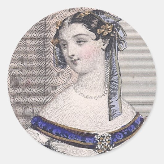 Sticker Rond Beauté victorienne par Jules David - Superbe visag (Devant)