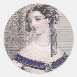 Sticker Rond Beauté victorienne par Jules David - visage