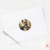 Sticker Rond Beauté Yorkshire Terrier Cute (Enveloppe)