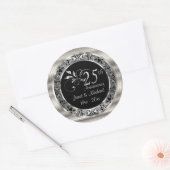 Sticker Rond Beautiful 25th Silver Wedding Anniversary (Enveloppe)