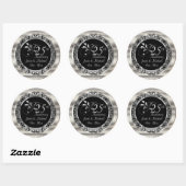 Sticker Rond Beautiful 25th Silver Wedding Anniversary (Feuille)