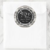 Sticker Rond Beautiful 25th Silver Wedding Anniversary (Sac)