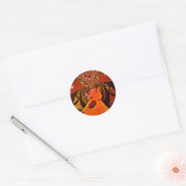 Sticker Rond Beautiful Amazing Giraffe love safari (Enveloppe)