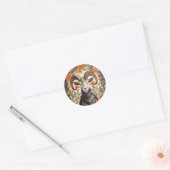 Sticker Rond Beautiful Bighorn Sheep William Morris Inspired (Enveloppe)