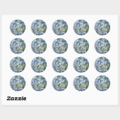 Sticker Rond Beautiful Blue Hydrangea Flowers (Feuille)