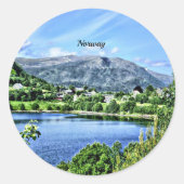 Sticker Rond Beautiful Norway,  (Devant)