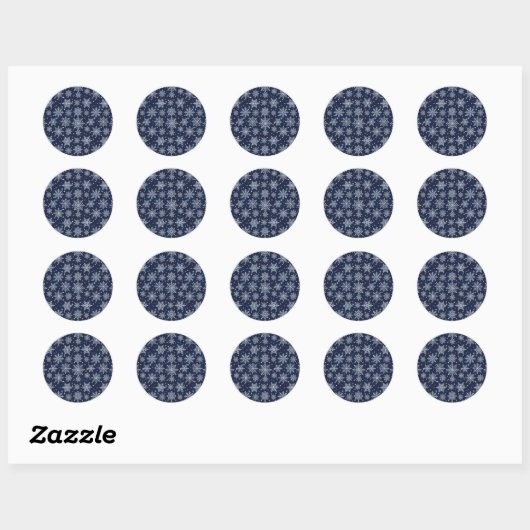 Sticker Rond beautiful snow crystal pattern (Feuille)