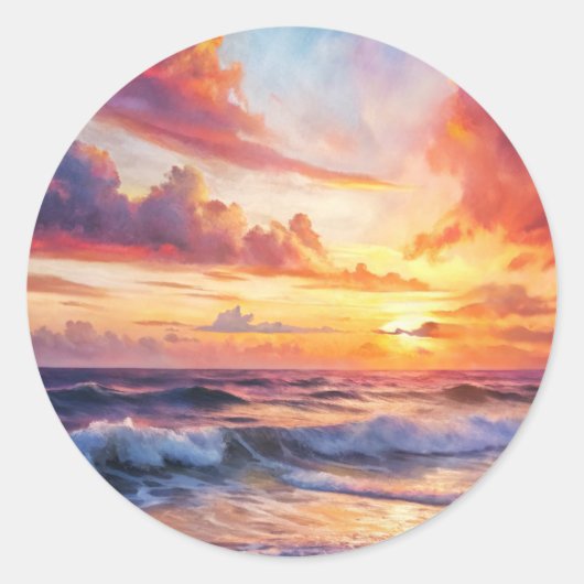 Sticker Rond Beautiful Sunset (Devant)