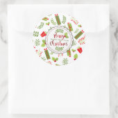 Sticker Rond Beaux cadeaux de Noël Script (Sac)