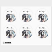 Sticker Rond Beaux chevaux en Merci d'aquarelle (Feuille)