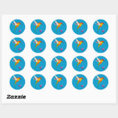 Sticker Rond Beaux colibris (Colibri) (Feuille)