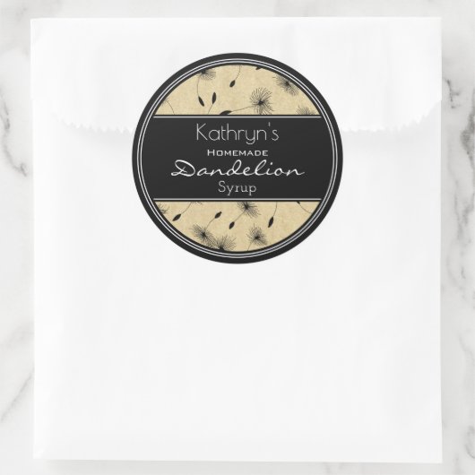 Sticker Rond Beaux Dandelions Personnalisés (Sac)
