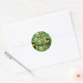 Sticker Rond Beaux Fleurs sauvages et papillons Nature (Enveloppe)