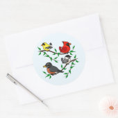 Sticker Rond Beaux oiseaux Jardins (Enveloppe)