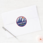 Sticker Rond Beaver Creek Colorado Retro Sunset Souvenirs (Enveloppe)