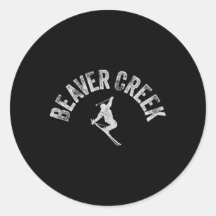 Sticker Rond Beaver Creek Ski Ski vintage Retro Style